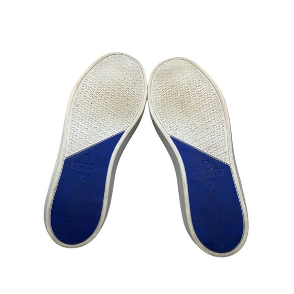 Rothy’s City Slip On Knit Sneakers Navy White Knit Washable Sustainable Size 8 - Picture 4 of 9